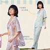 奶糖派偶像熊睡衣女士夏季高级感凉感条纹短袖黄油小熊联名家居服 商品缩略图2
