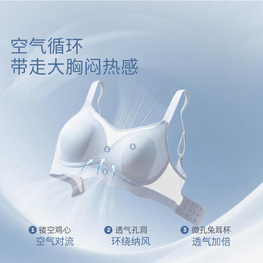 [空气杯Pro]大胸显小无钢圈软支撑透气兔耳杯文胸无痕内衣胸罩 商品图1
