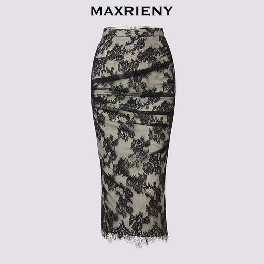玛克门店发货：MAXRIENY不对称设计抽褶优雅蕾丝半裙(货号:MC86SK007) 商品图3