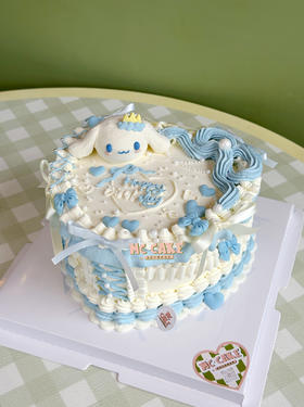 爱心桃裱花 玉桂狗蛋糕