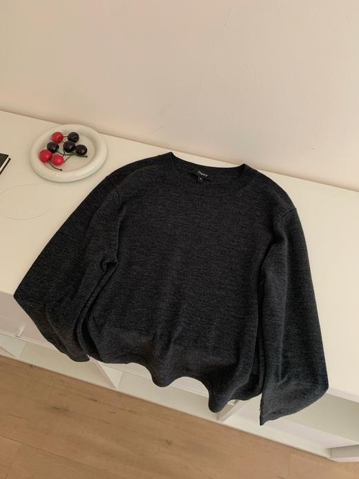 美利奴羊毛深灰针织衫 商品图8