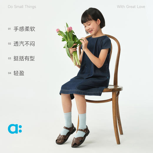 【春Vol.4】allblu幼岚【桉树】牛仔连衣裙26春季新款儿童女童裙子舒适透汽ZY 商品图2