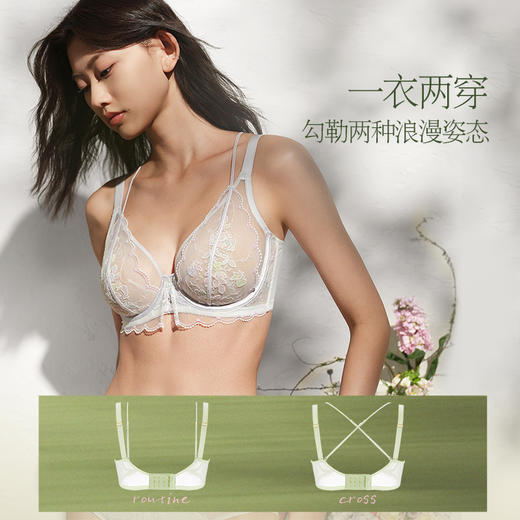 奶糖派莫奈花园超薄全罩杯文胸大胸性感收副乳大码薄款透气夏 商品图2