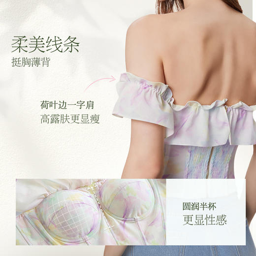 奶糖派胸抹轻奢性感蕾丝上托莫奈尔花园胸衣大码显瘦内衣女外穿夏 商品图3