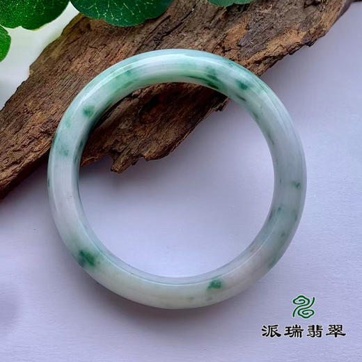 派瑞翡翠 翡翠手镯 糯种 绿色 飘花 商品图1