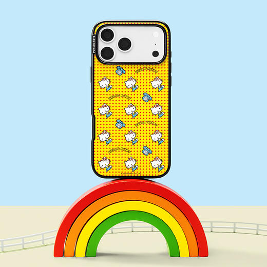 【Hello Kitty和朋友们】经典波点拼贴·黄 泡泡骚 x Hello Kitty合作系列 POPCASE手机壳 MagSafe Popcase磁吸款 iPhone17/16/15/14/13 商品图1