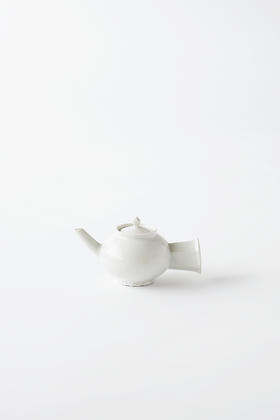 田中茂雄10白瓷｜面取棒手茶壺