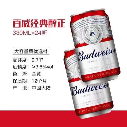 百威啤酒矮听  酒精度3.6°  麦芽度9.7° 商品图1
