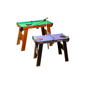 mobee台球桌家用儿童多功能游戏桌室内迷你台球+乒乓球+跳棋+保龄球+冰壶五合一男孩女孩玩具