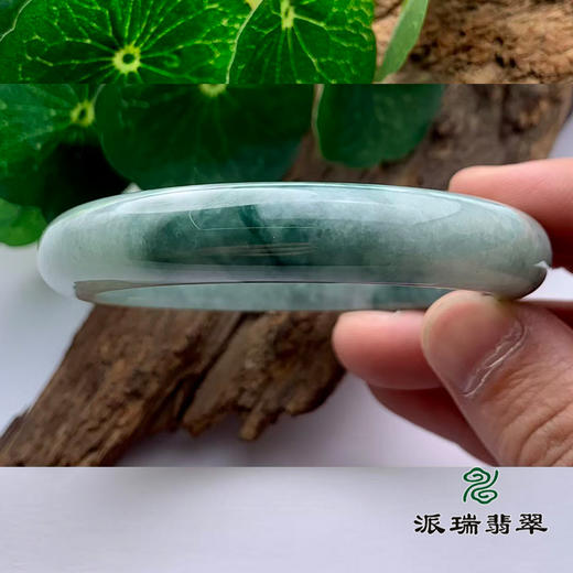 派瑞翡翠 翡翠手镯 糯种 绿色 飘花 商品图2