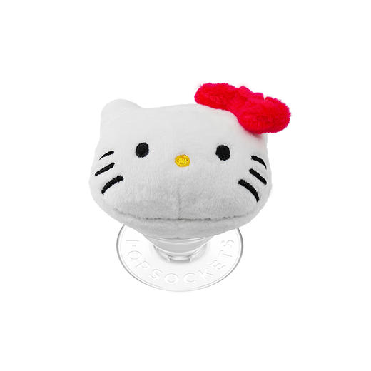 【Hello Kitty和朋友们】摸摸Hello Kitty 泡泡骚 x Hello Kitty合作系列 POPGRIP泡泡骚手机粘贴式气囊支架 Plush毛绒系列 白色 商品图0