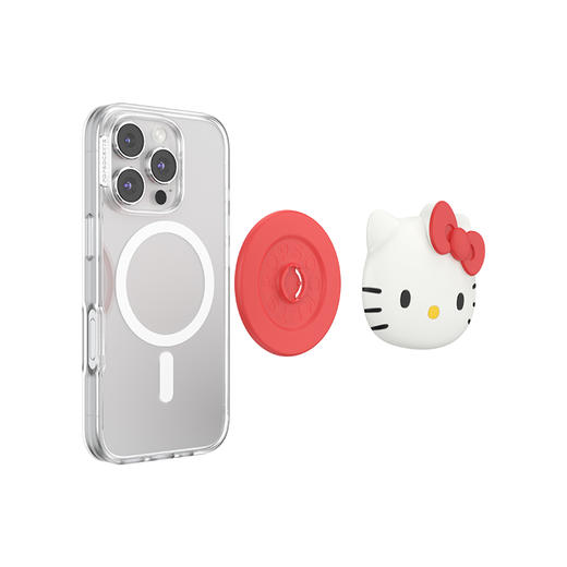 【Hello Kitty和朋友们】戳戳Hello Kitty·MagSafe圆啪嗒 泡泡骚 x Hello Kitty合作系列 MAGSAFE磁吸手机气囊支架 白色 异形 商品图2