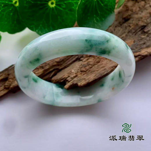 派瑞翡翠 翡翠手镯 糯种 绿色 飘花 商品图0