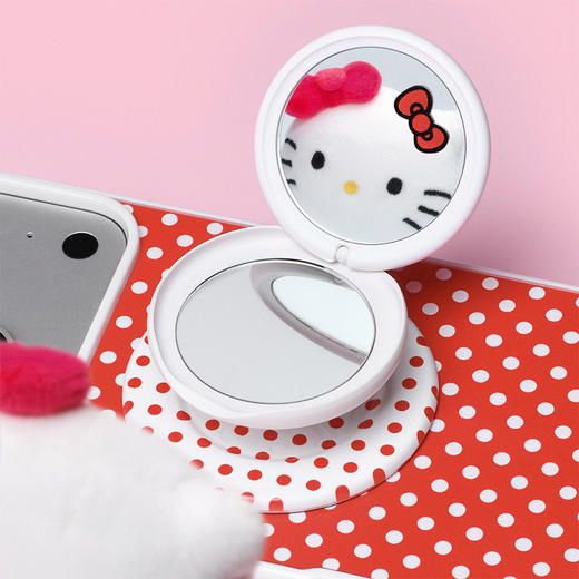 【Hello Kitty和朋友们】Hello Kitty随身镜·MagSafe圆啪嗒 泡泡骚 x Hello Kitty合作系列 MAGSAFE磁吸手机气囊支架 红白 波点 商品图1