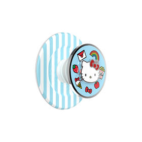 【Hello Kitty和朋友们】晴朗生活·MagSafe圆啪嗒 泡泡骚 x Hello Kitty合作系列 MAGSAFE磁吸手机气囊支架 蓝白 旋转 条纹