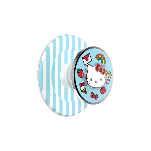 【Hello Kitty和朋友们】晴朗生活·MagSafe圆啪嗒 泡泡骚 x Hello Kitty合作系列 MAGSAFE磁吸手机气囊支架 蓝白 旋转 条纹 商品图0