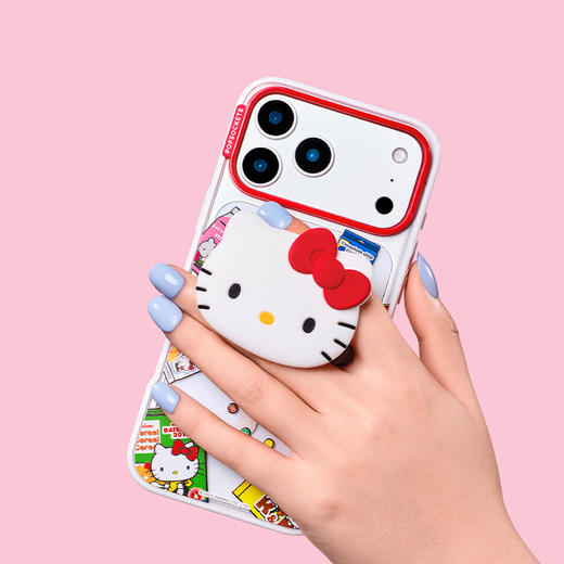 【Hello Kitty和朋友们】戳戳Hello Kitty·MagSafe圆啪嗒 泡泡骚 x Hello Kitty合作系列 MAGSAFE磁吸手机气囊支架 白色 异形 商品图1