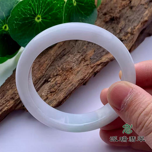 派瑞翡翠 翡翠手镯 糯种 白色 商品图3