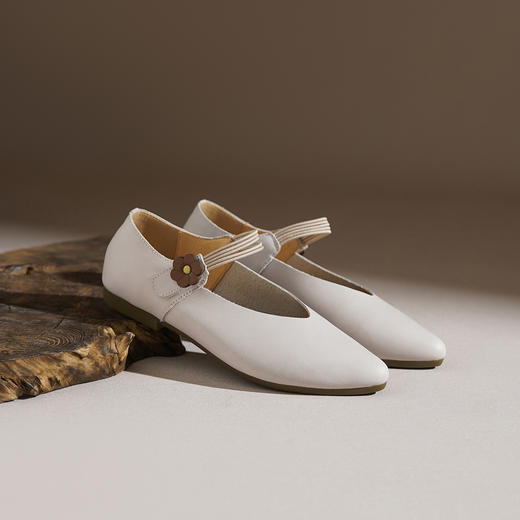 【牛皮革】西村名物2026年春季新款舒适平底软底软面小尖头浅口单鞋玛丽珍鞋T26AE18031 商品图2