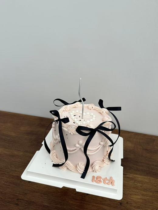 复古黑丝带粉色小蛋糕 商品图2