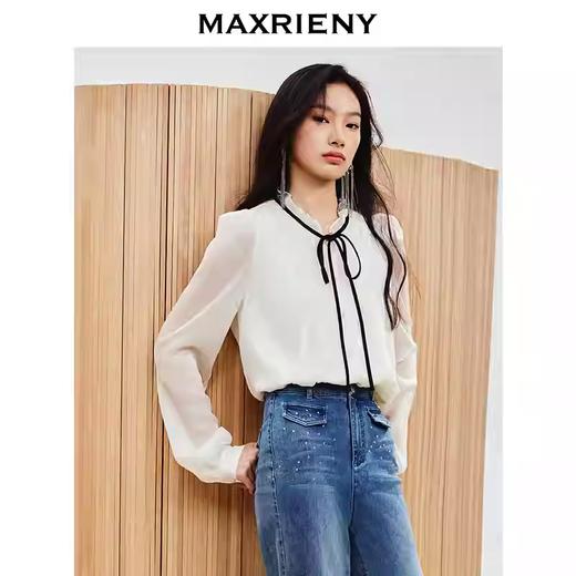玛克门店发货：MAXRIENY日常系列晨雾雪纺衫MS86TP056A10 商品图2