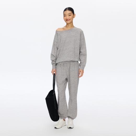 Oneup花纱一字肩斜肩卫衣 商品图4