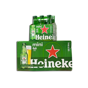 荷兰进口迷你喜力玻璃瓶 207ml*24瓶  5.0%vol