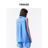 VIMAGE纬漫纪纯色收腰显瘦时尚无袖衬衫2026夏新款V2509204 商品缩略图4