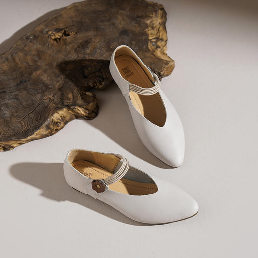 【牛皮革】西村名物2026年春季新款舒适平底软底软面小尖头浅口单鞋玛丽珍鞋T26AE18031 商品图9