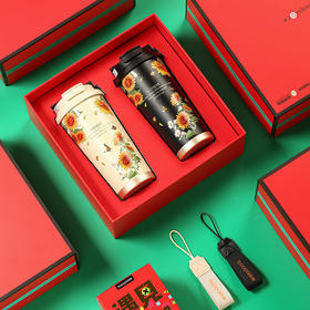 【多样屋专柜】豹牌 保温咖啡杯套装500ML （专利花色-向日葵）