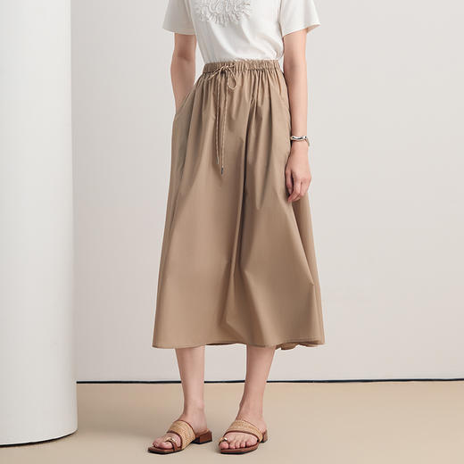 EITIE爱特爱2026夏季新款百搭通勤简约显瘦休闲A字过膝半身裙8606305 商品图4