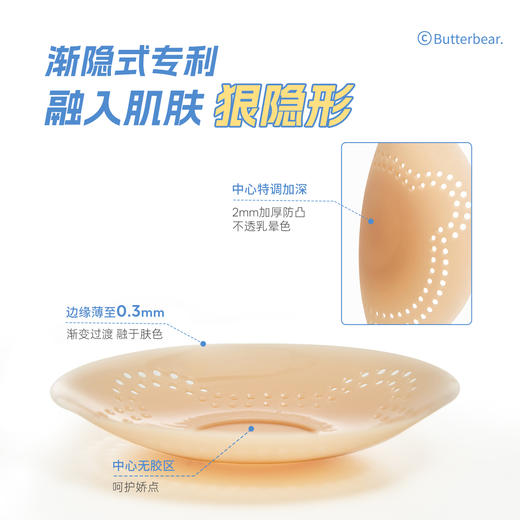 【黄油小熊联名】奶糖派大冰皮3.0胸贴防凸大胸防水薄透气隐形乳贴 商品图1