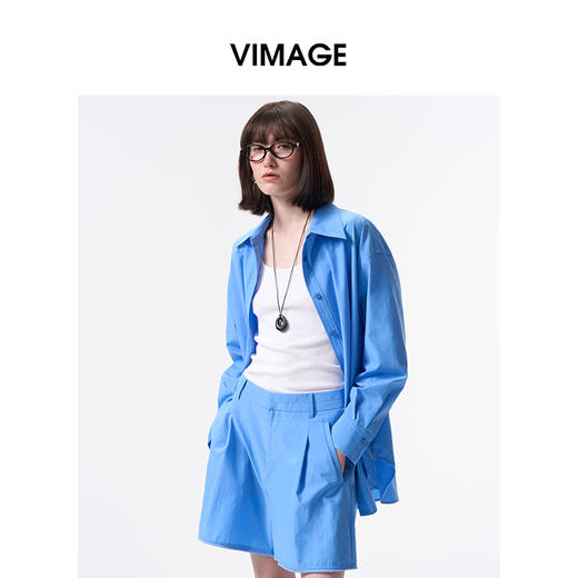 VIMAGE纬漫纪气质宽松休闲女显瘦防晒衬衫外套2026夏季新款V2509205 商品图5