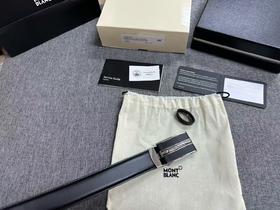 万宝龙Montblanc男士商务多功能腰带，牛皮自动滑扣腰带