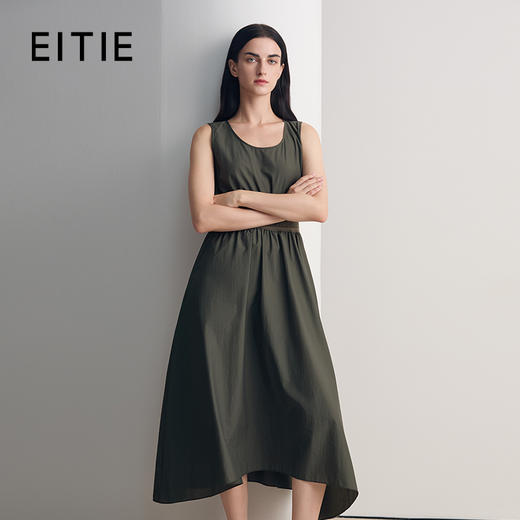 EITIE爱特爱2026夏季新款宽松显瘦无袖不规则连衣裙8607321 商品图0