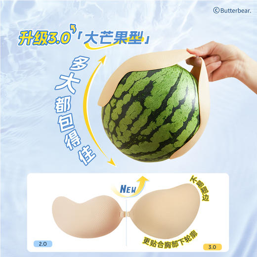 奶糖派大轻芒3.0大胸胸贴女聚拢隐形婚纱用硅胶乳贴大码上托泳衣 商品图1