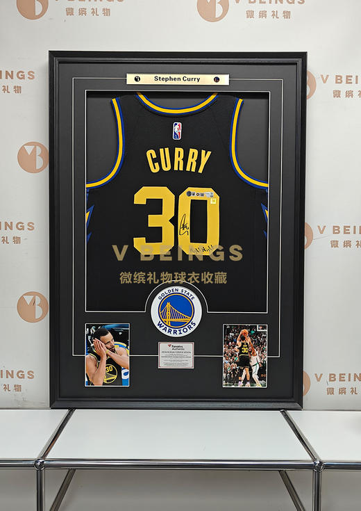 收藏系列 库里 勇士队30号黑色 晚安铭文 亲笔签名球衣 商品图2