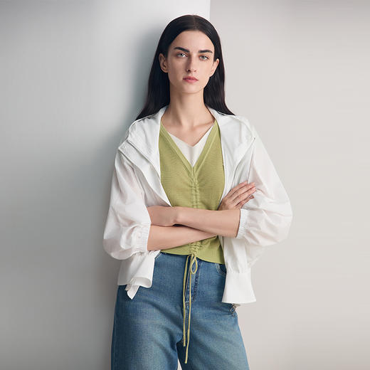 EITIE爱特爱2026夏季新款防晒宽松休闲连帽轻运动短款外套8603306 商品图5