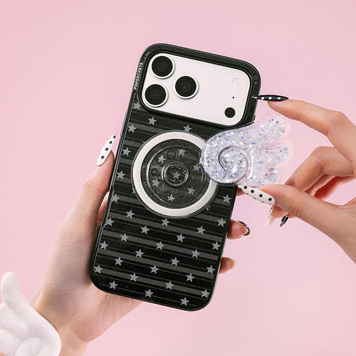 【波点梦境】黑灰格纹 POPCASE手机壳 MagSafe Popcase磁吸款 格纹 黑色 iPhone17/16/15/14/13 商品图1