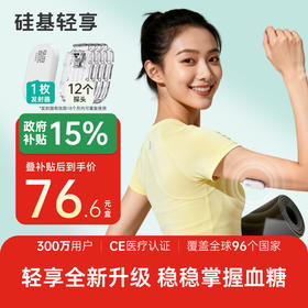 【4月】1个发射器+12个探头，硅基轻享分体式，可复用动态血糖仪