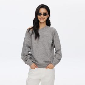 Oneup花纱一字肩斜肩卫衣