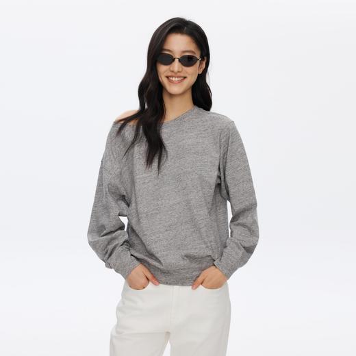 Oneup花纱一字肩斜肩卫衣 商品图0