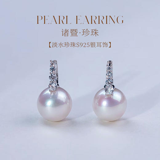 【女神节首选】经典淡水珍珠耳钉 12-13mm 极强光正圆 诸暨直发 一物一证 假一赔十 下单即送珍珠粉！ 商品图0