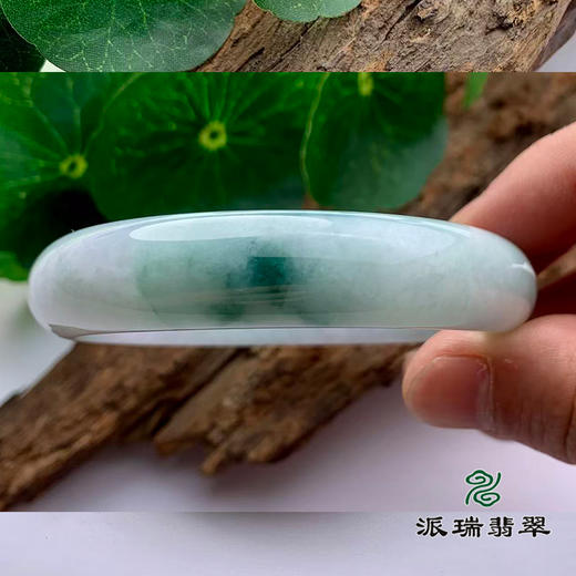 派瑞翡翠 翡翠手镯 糯种 绿色 飘花 商品图2
