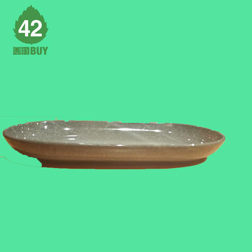 椭圆形点心盘高级感西餐摆盘北欧复古黑色陶土大号餐厅热菜盘子 商品图0