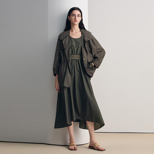 EITIE爱特爱时尚百搭工装连帽通勤抽绳短款风衣外套2026春季新款8604302 商品图7