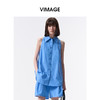 VIMAGE纬漫纪纯色收腰显瘦时尚无袖衬衫2026夏新款V2509204 商品缩略图3