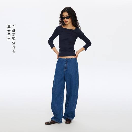 Oneup无腰头复古蓝香蕉牛仔裤 商品图2