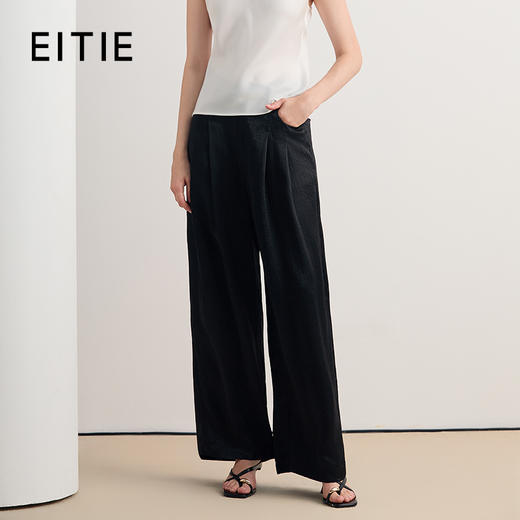 EITIE爱特爱2026夏季新款高腰显瘦利落垂坠舒适显瘦通勤直筒裤8605313 商品图0