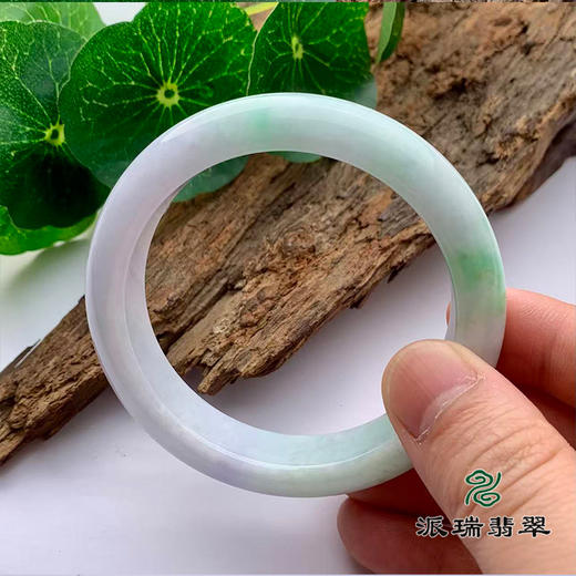 派瑞翡翠 翡翠手镯 糯种 绿色 紫色 商品图3